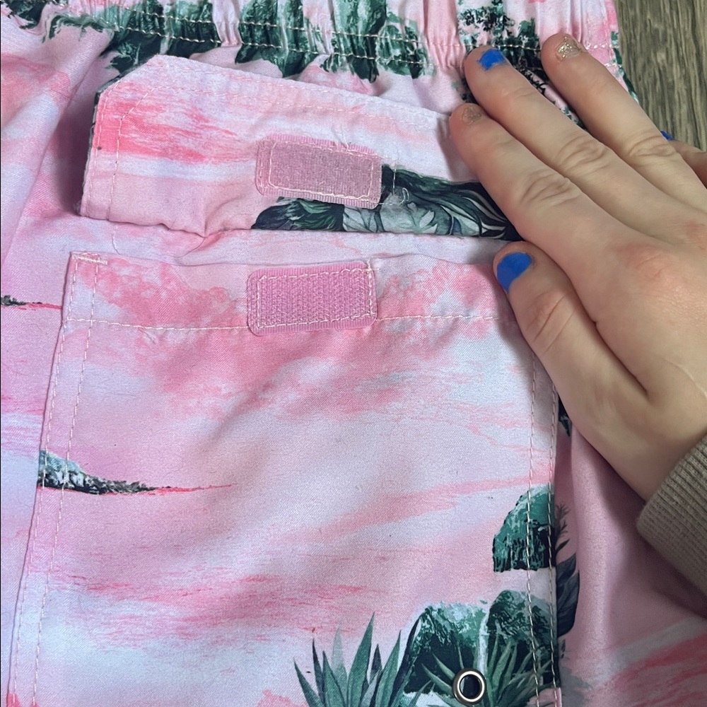 Ron Jon Pink and Green Tropical Swim Trunks men's XL - Picture 11 of 13
